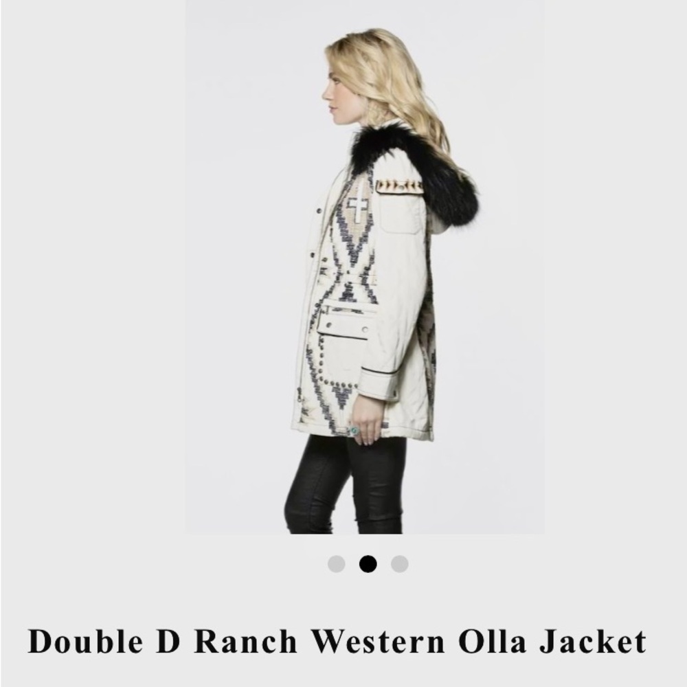 Double D Ranch Western Olla Jacket - Cream and Black - Picture 3 of 8